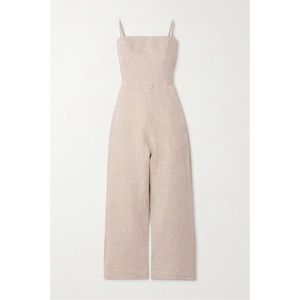 Reformation Huntington Jumpsuit in beige/natural linen size 0
